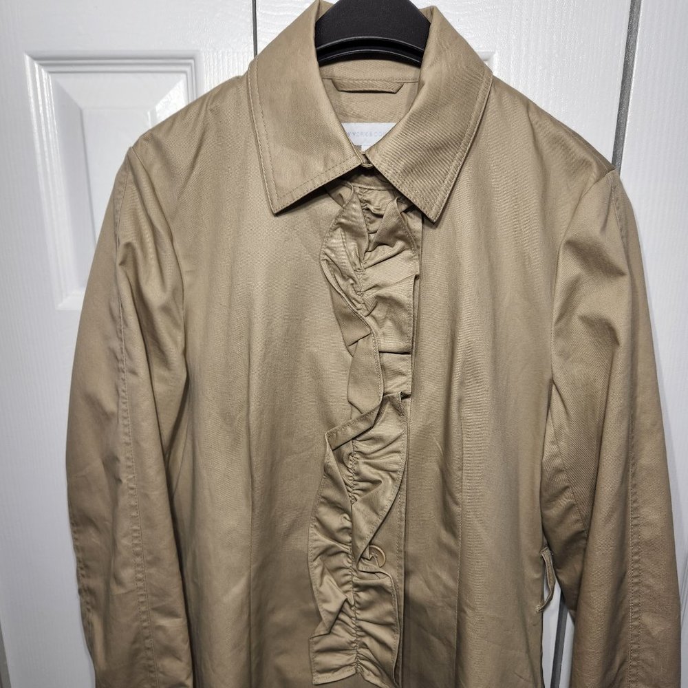 New York & Company 100% Cotton Women`s Trench Coat (M）